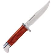 Buck 117CCS1 Brahma Heritage Series Satin Clip Point Fixed Blade Knife Brown DymaLux Handles
