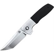 Begg 052 Seishin Satin Tanto Bolster Lock Knife Black G10 Handles