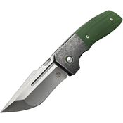 Begg 062 One Satin Tanto Bolster Lock Knife OD Green G10 Handles