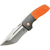 Begg 063 One Satin Tanto Bolster Lock Knife Orange G10 Handles