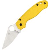 Spyderco 223PYL Para 3 Salt Satin MagnaCut Compress Lock Knife Yellow FRN Handles