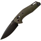 Bear & Son AC2000G4B Auto Katakt I Black Drop Point Slide Lock Knife OD Green G10 Handles