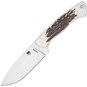 Cobratec TWMSTG4 Small Twin Mountain Satin Drop Point Fixed Blade Knife Stag Handles
