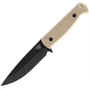 Skallywag Tactical 17013 Wanderer Black Drop Point Fixed Blade Knife Tan G10 Handles