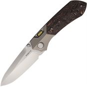 Remette RTPTD RTPT Spear Point Framelock Knife Gray/Copper Foil Carbon Fiber Handles