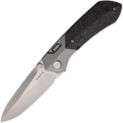Remette RTPTE RTPT Spear Point Framelock Knife Gray/Shreaded Carbon Fiber Handles