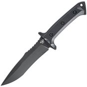 Skallywag Tactical 17014 Riptide Black D2 Carbon Steel Spear Point Fixed Blade Knife Black G10 Handles
