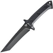 Skallywag Tactical 17016 Riptide Black D2 Carbon Steel Tanto Fixed Blade Knife Black G10 Handles