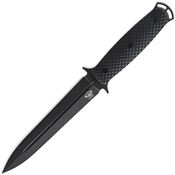 Skallywag Tactical 17055 The Malice Black Double Edge Fixed Blade Knife Black G10 Handles