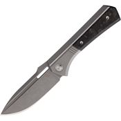 Vanguard 018 Continuum Gray Stonewash Drop Point Framelock Knife Gray/Carbon Fiber Handles