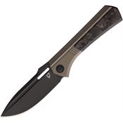 Vanguard 019 Continuum Black Drop Point Framelock Knife Bronze/Carbon Fiber Handles