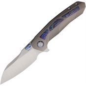 Remette RTPOD Kestrel Satin Framelock Knife Gray/Timascus Handles