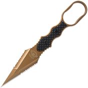 Skallywag Tactical 17019 Professional Guardian Dark Earth D2 Carbon Steel Double Edge Dagger Fixed Blade Knife Black G10 Handles