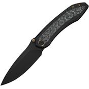 We 230921 Winsome Nested Black Stonewash Drop Point Framelock Knife Black Handles