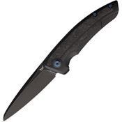 Legion Steel 12023B Asgeir Solv Black Stonewash Sheepsfoot Framelock Knife Black/Carbon Fiber Handles