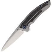 Legion Steel 12023S Asgeir Solv Stonewash Sheepsfoot Framelock Knife Black/Carbon Fiber Handles