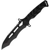 LOTAR Combat KT103BK Khatool Gen 3 Nekamah Blackout Sawback Carbon Steel Fixed Knife Black G10 Handles