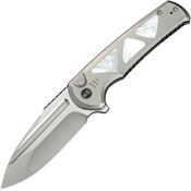 We 240274 Sylox Satin Drop Point Button Lock Knife MOP Mother of Pearl Handles