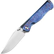 Artisan 1869TDB Caruso Clip Point Folding Knife Timascus Handles
