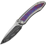 We 23092DS1 Winsome Nested Damascus Drop Point Framelock Knife Timascus Handles