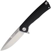 Acta Non Verba Z100051 Z100 Stonewash Sleipner Carbon Steel Linerlock Knife Black GRN Handles