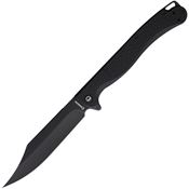Daggerr TPFBKBW Toothpick Black Stonewash Clip Point Linerlock Knife Black ABS Handles