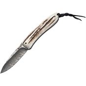 LionSTEEL 8800CE Opera Satin D2 Carbon Steel Lockback Knife Stag Handles