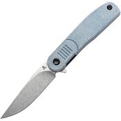 Tenable 2072A2 Einar Stonewash Drop Point Linerlock Knife Blue Micarta Handles