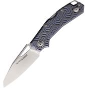 Viper 6020TI3DBL Alfa Satin MagnaCut Lockback Knife Gray/Blue Titanium Handles