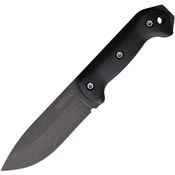 Becker 92 Campanion Black Stonewash MagnaCut Drop Point Fixed Blade Knife Black Handles