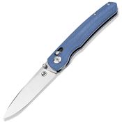 Boker Magnum M01BM0003 Shango Satin Crossbar Lock Knife Blue Micarta Handles