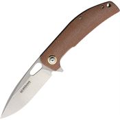 Boker Magnum M01SC005 Toxicofera Stonewash Spear Point Linerlock Knife Brown Micarta Handles
