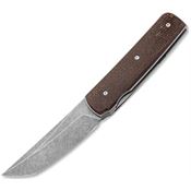 Boker Plus P01BO907 Sanjo Stonewash Tanto Linerlock Knife Brown Burlap Micarta Handles