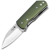 Boker Plus P01BP0006 Lefti Satin Sheepsfoot Linerlock Knife Green Aluminum Handles