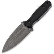 Boker Plus P02BO118 W1 Black Stonewash Double Edge Dagger Fixed Blade Knife Black G10 Handles