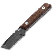 Boker Plus P02BO601 Thicker Clipper Black Stonewash D2 Carbon Steel Tanto Fixed Blade Knife Brown Micarta Handles