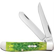 Case XX 27861 Mini Trapper Knife Green Apple Jigged Bone Handles