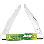 Case XX 27866 Muskrat Knife Green Apple Jigged Bone Handles
