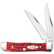 Case XX 31944 Tiny Trapper Carbon Steel Knife Dark Red Bone Handles