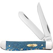 Case XX 63731 Mini Trapper Knife Blue Sycamore Wood Handles
