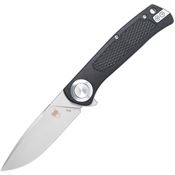Cobratec CTGRVBK EDC Scout Satin Button Lock Knife Black Handles