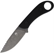 Cobratec D2BLKG2 Skinner Stonewash D2 Carbon Steel Fixed Blade Knife Black G10 Handles