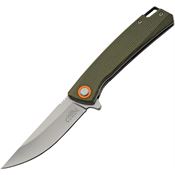 Rite Edge 4010GN Satin D2 Carbon Steel Linerlock Knife Green Micarta Handles