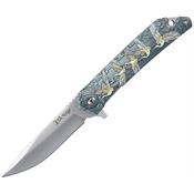 Elk Ridge A2001SN Wildlife Linerlock Knife A/O Swan Handles