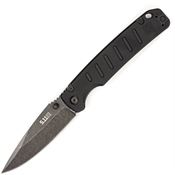 5.11 Tactical 51176019 Braddock Black Stonewash D2 Carbon Steel Drop Point Linerlock Knife Black G10 Handles