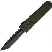 Guardian Tactical 98122 Auto Recon 035 Black Part Serrated MagnaCut Tanto Point OTF Knife OD Green Handles
