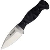Hard Ready 3433 Stubby Satin D2 Carbon Steel Fixed Blade Knife Black G10 Handles