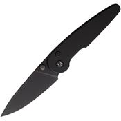 Hightron 06BLK Birdidi Black D2 Carbon Steel Button Lock Knife Black Handles