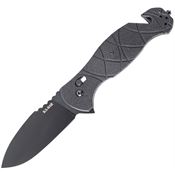Ka-Bar 3085 Coytu Black Drop Point Crossbar Lock Knife Black GFN Handles