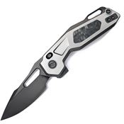 Ketuo M025 Mini Griffin Black Button Linerlock Knife Gray Handles
